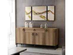 Homemania Ladekast-Moon Multifunctioneel Kabinet, Walnoot, 160X42X75 Cm, Epikasa
