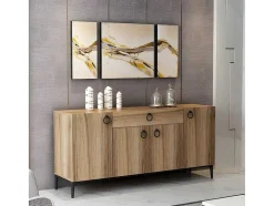 Homemania Ladekast-Moon Multifunctioneel Kabinet, Walnoot, 160X42X75 Cm, Epikasa