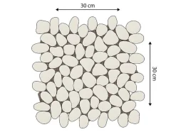 BRICOSOL Mozaiek-Mozaiektegels Vloer En Muur Ola Van Natuurlijke Kiezel - Creme - Pak Van 1M