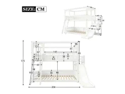 ModernLuxe Aanbiedingen: Slaapkamer & Kantoor-Multifunctioneel Stapelbed Voor Kinderen - Met Ladder En Glijbaan - 2X90X200Cm - Massief Hout - Wit