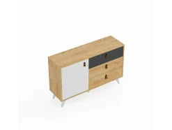EPIKASA Buffetkast-Multifunctionele Kast Pera - Eik - 120X36,5X77 Cm -