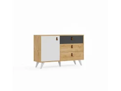 EPIKASA Buffetkast-Multifunctionele Kast Pera - Eik - 120X36,5X77 Cm -
