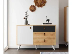 EPIKASA Buffetkast-Multifunctionele Kast Pera - Eik - 120X36,5X77 Cm -
