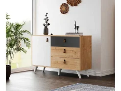 EPIKASA Buffetkast-Multifunctionele Kast Pera - Eik - 120X36,5X77 Cm -