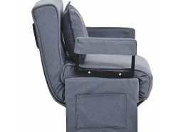 ModernLuxe Uitklapbare Fauteuil-Multifunctionele Ligstoel Met Kussen - Om Te Bouwen Tot Fauteuil - Linnen Stof - Grijs