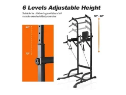 Vente-unique Fitness-Multifunctionele Power Tower Dip Station Optrekstang Met Verstelbare Hoogte
