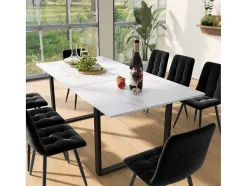 ModernLuxe Eettafel-Multifunctionele Uitschuifbare Eettafel - Industriele Stijl - Wit
