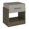 Vente-unique Nachtkastje-Nachtkastje - 1 Lade - Taupe & Bruin - Bodil Ii