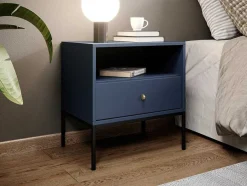 Vente-unique Nachtkastje-Nachtkastje Bogdan - 1 Lade En 1 Nis - Blauw