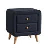 Vente-unique Nachtkastje-Nachtkastje Elide - Scandinavisch - 2 Laden - Blauwe Stof