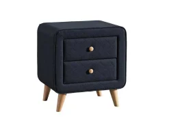 Vente-unique Nachtkastje-Nachtkastje Elide - Scandinavisch - 2 Laden - Blauwe Stof