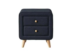 Vente-unique Nachtkastje-Nachtkastje Elide - Scandinavisch - 2 Laden - Blauwe Stof