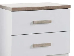Vente-unique Kindermeubel-Nachtkastje Met 2 Lades - Wit En Naturel - Skaido