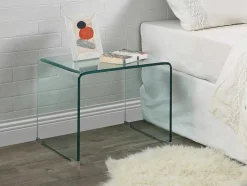 Vente-unique Nachtkastje-Nachtkastje Suzana - Gebogen Gehard Glas