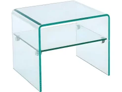 Vente-unique Nachtkastje-Nachtkastje Van Gehard Glas - 1 Nis - Stileos