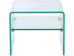 Vente-unique Nachtkastje-Nachtkastje Van Gehard Glas - 1 Nis - Stileos