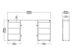 Vente-unique Hoofdeinde En Brugkast-Nada Hoofdbord 160 Cm 4 Planken Hickory Decor.
