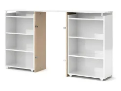 Vente-unique Hoofdeinde En Brugkast-Nada Hoofdeinde 140 Cm Met 4 Planken Wit Hoogglans.