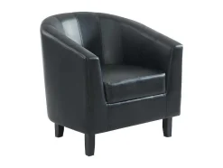 Vente-unique Fauteuil Met Holle Rugleuning-[New Version]Kuiptstoel Van Kunstleer Cristobal - Zwart