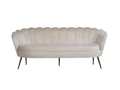Vente-unique Modulair-Nice Bank 3 Persoons Velours Beige.