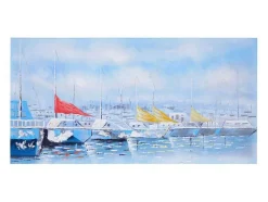 Vente-unique Schilderij-Olieverfschilderij Boten Handgeschilderd