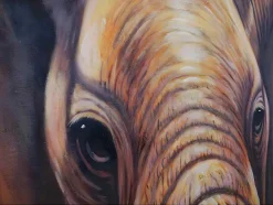 Vente-unique Schilderij-Olieverfschilderij Close-Up Olifant Handgeschilderd