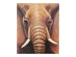 Vente-unique Schilderij-Olieverfschilderij Close-Up Olifant Handgeschilderd