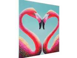 Vente-unique Schilderij-Olieverfschilderij Flamingo Handgeschilderd