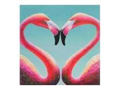 Vente-unique Schilderij-Olieverfschilderij Flamingo Handgeschilderd