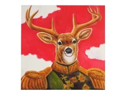 Vente-unique Schilderij-Olieverfschilderij Hert Handgeschilderd