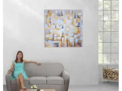 Vente-unique Schilderij-Olieverfschilderij Kubussen Handgeschilderd