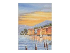 Vente-unique Schilderij-Olieverfschilderij Kust Met De Hand Geschilderd