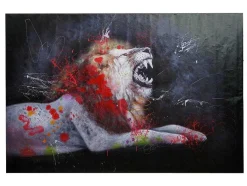Vente-unique Schilderij-Olieverfschilderij Leeuw Mcw-H25, 120X180Cm