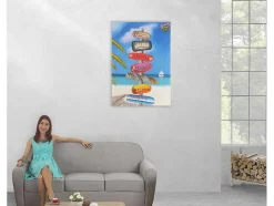 Vente-unique Schilderij-Olieverfschilderij Straatnaambord Handgeschilderd