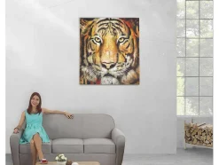Vente-unique Schilderij-Olieverfschilderij Tijger Handgeschilderd