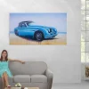 Vente-unique Schilderij-Olieverfschilderij Vintage Auto Handgeschilderd