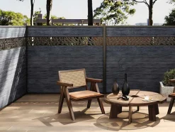 EXPERTLAND Afscherming En Omheining-Omheining H181 Cm - Set Van 7 Latten In Composiet Met Decoratie + 1 Antraciet Paal - Enola
