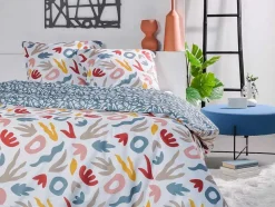 OZAIA Beddengoed-Omkeerbaar Dekbedovertrek Van Katoen 57 Draden /Cm - Dekbedhoes 220 X 240 Cm + 2 Kussenslopen 63 X 63 Cm - Meerdere Kleuren - Sonira
