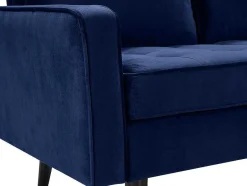 Vente-unique Vierzitsbank-Omkeerbare Hoekbank Van Fluweel Fleuet - Donkerblauw