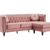 Vente-unique Hoekbank-Omkeerbare Hoekbank Van Oud Roze Velours Turner