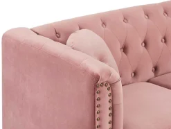 Vente-unique Hoekbank-Omkeerbare Hoekbank Van Oud Roze Velours Turner
