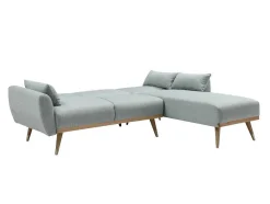 Vente-unique Scandinavisch-Omkeerbare Hoekslaapbank Van Grijsgroene Stof Andino