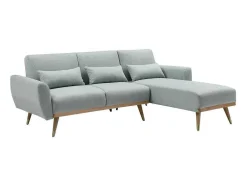 Vente-unique Scandinavisch-Omkeerbare Hoekslaapbank Van Grijsgroene Stof Andino