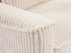 Vente-unique Vierzitsbank-Omkeerbare Hoekslaapbank Van Beige Ribfluweel Met Brede Ribbels Asturio