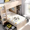 Vente-unique Kinderbed-Omkeerbare Hoekstapelbed Ricardo - 2 X 90X190Cm - Opbergruimte - Grijs En Antraciet