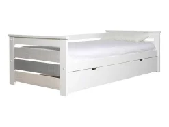 Vente-unique Bed Met Slaaplade-Onderschuifbed Celiane - 2 X 90 X 190 Cm - Mdf - Wit