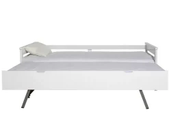 Vente-unique Bed Met Slaaplade-Onderschuifbed Celiane - 2 X 90 X 190 Cm - Mdf - Wit