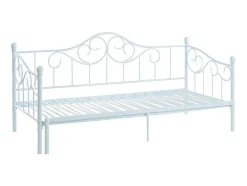 Vente-unique Bed Met Slaaplade-Onderuitschuifbed Sebille - Metaal - 90 X 200 Cm - Wit