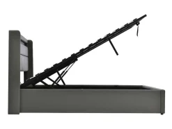 ModernLuxe Aanbiedingen: Slaapkamer & Kantoor-Opbergbed 140X200Cm In Kunstleer Met Led + Lattenbodem - Grijs