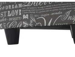 Vente-unique Kleine Opberger En Slaapkameraccessoire-Opbergkist Kriens, Belettering, Grijs
